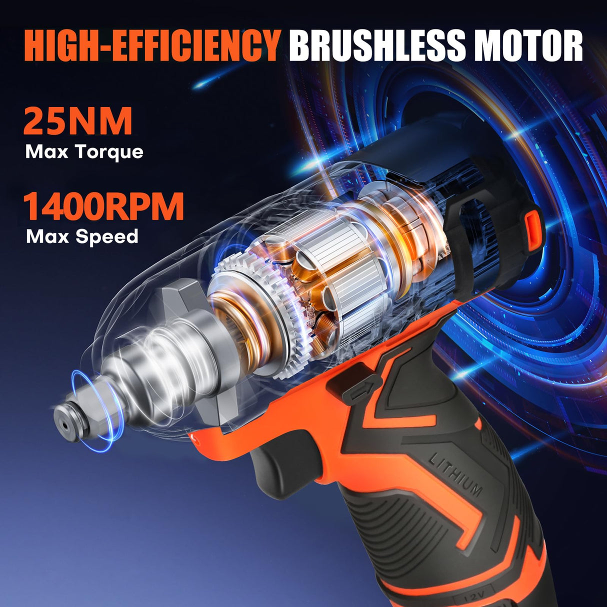 12v Drill Driver Set,Cordless Drill with Battery and Charger,LED Tools Kit,25+1 Torque Setting and 43pcs Bits BIHOO