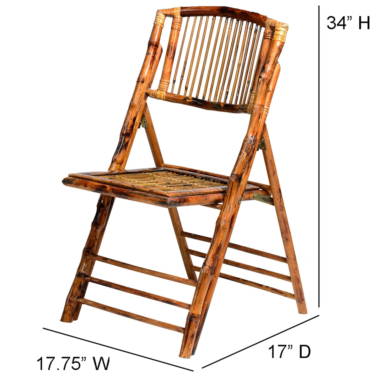 Commercial Seating Products Bamboo Folding Chairs, 4-Pack, Wood Commercial Seating Products