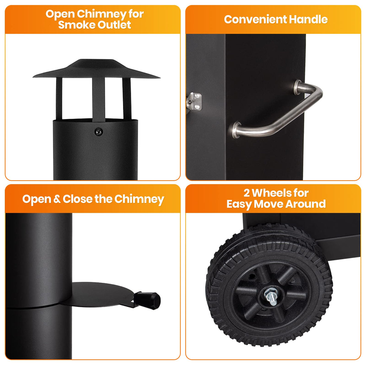 Outdoor Pizza Oven Wood Fired Pizza Oven Patio Portable Pizza Maker Cooking Grill with Wheels Waterproof Cover for Backyard Camping Polar Aurora