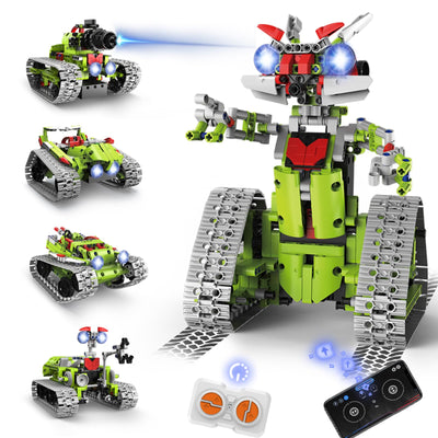 VOPOGLNE 5 in 1 STEM Robot Building Kit, APP & Remote Control Robotics Building Toys, 705 Pcs DIY Building Robot/RC Car/Tank with Light, Building Toy Gifts for Boys Girls Kids 8-16 Science Learning