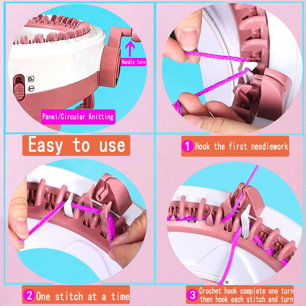 Sentro 40 Needles Knitting Machine, Smart Automatic Knitting Machine for Adults and Beginners, Circular Weaving Crochet Knitting Loom Machine Kit for Hat,Sock,Scarf,Gloves,Sweater PKHOUHYI