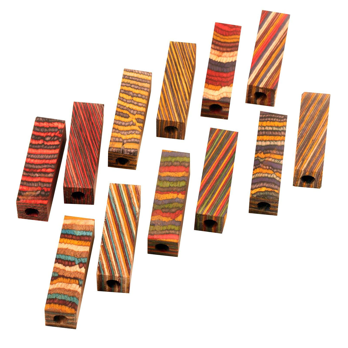 Penn State Industries PKEZLAM91 Color Grain Laminated Pre-drilled Mini Pen Blanks, 12pc. Combo Pack, 9/16" x 9/16" x 2-1/32" Penn State Industries