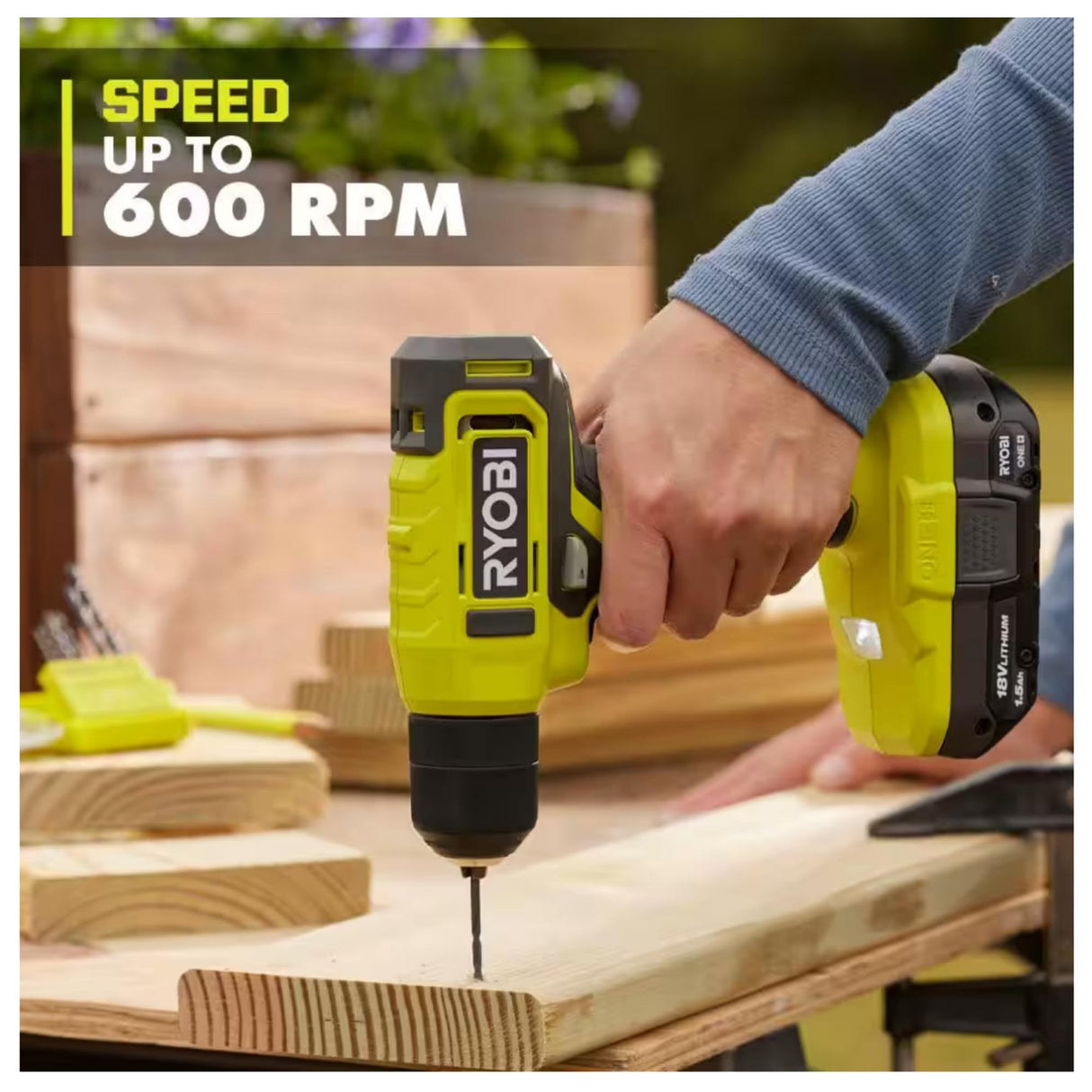 Buho Household Tool Kit Accessory Bundle - Ryobi 18V Cordless Drill Driver 1.5 Ah Battery Charger Hand Tools Drill Bits Tool Bag Holster Pouch Flashlight Buho