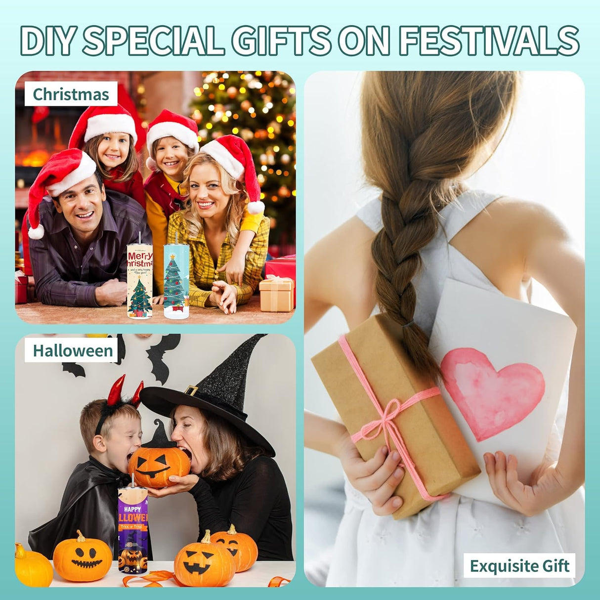 D·S 1 Pack Sublimation Tumblers 20 oz Skinny Straight Flat Bottom Blank Tumbler Cups with Individual Gift Boxed for Heat Transfer DIY Craft D·S