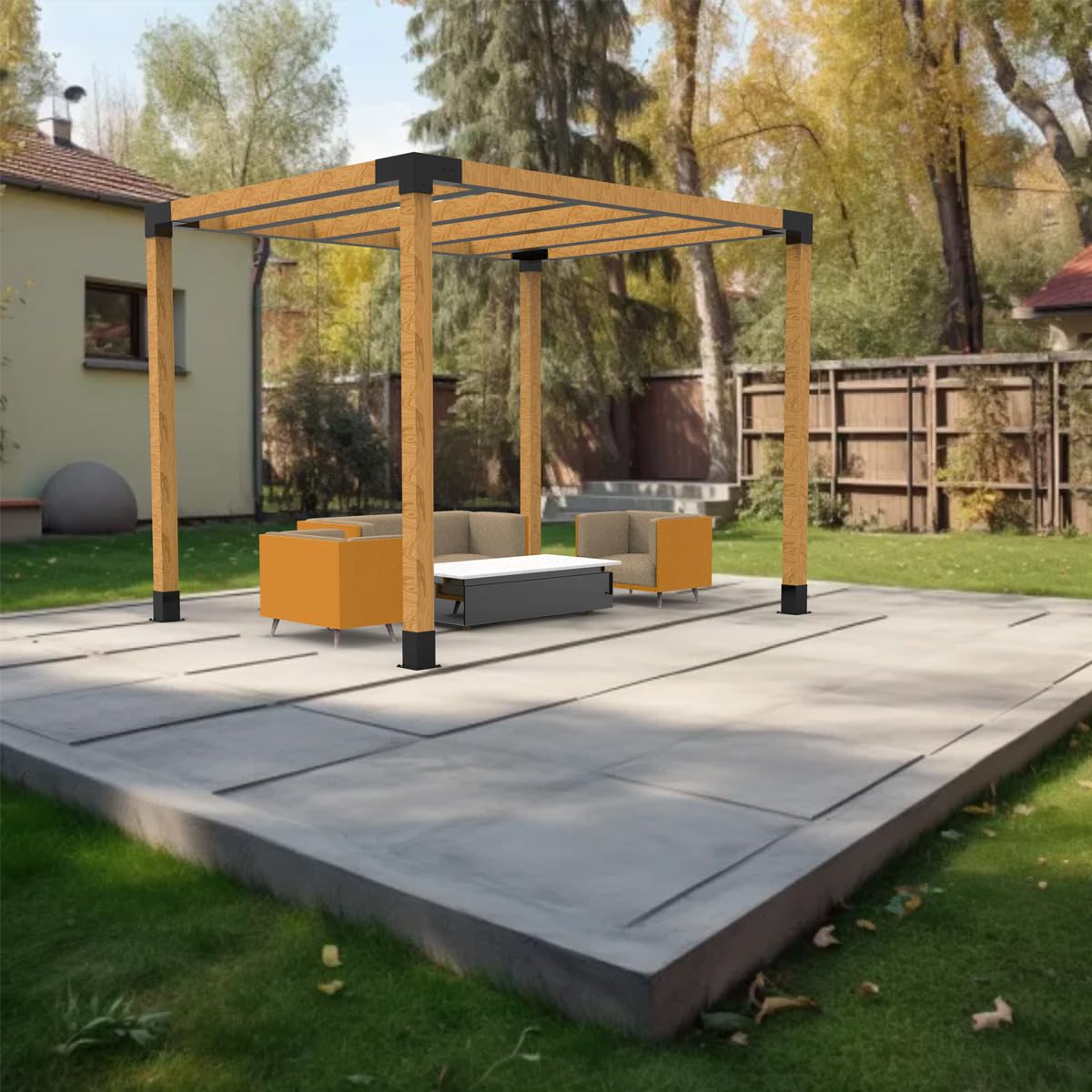 YEOOE 4x4 Post Base, Deck Post Brackets Powder Coated, Inner Size 3.5"x3.5", Heavy Duty Carbon Steel Fence Post Anchor Base for Deck Porch Railing Mailbox Fence Pergola Support (2 Pack) YEOOE