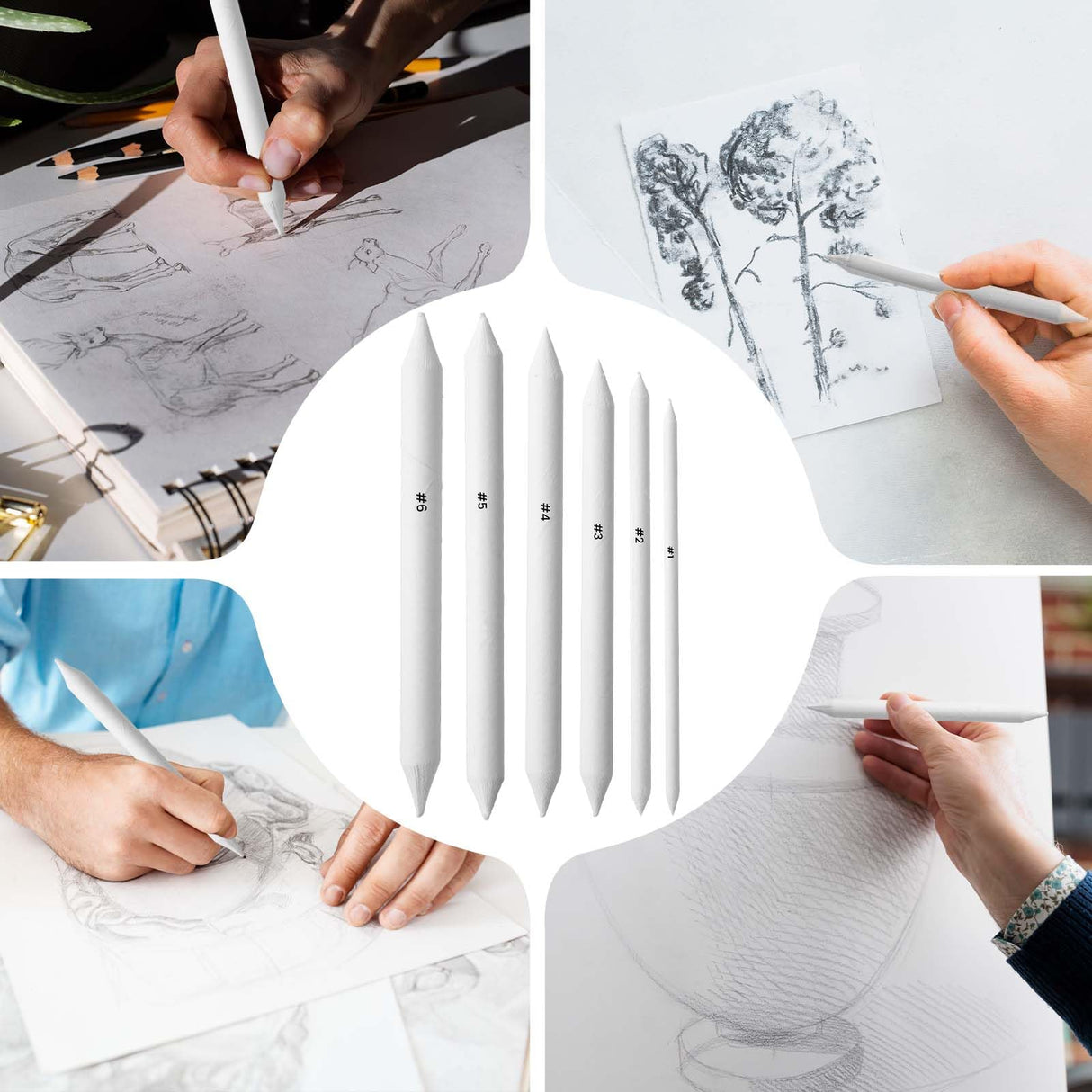 18Pcs Blending Stumps for Drawing, Paper Art Blenders, Art Blending Pencils Supplies, Drawing Pencils for Student Artist Charcoal Sketch Painting Tools, Shading Pencil for Sketching Supplies Tyqour