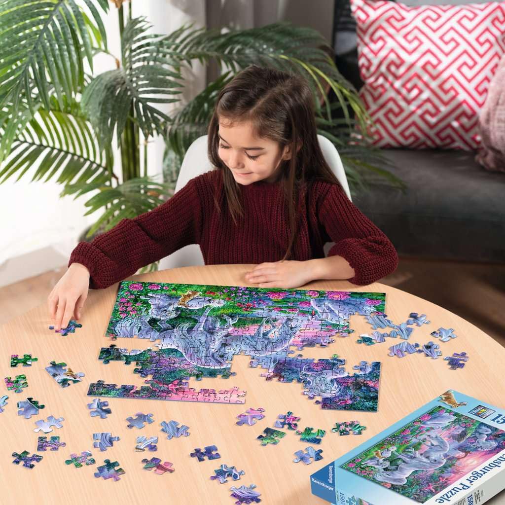 Ravensburger Unicorns in Sunset Glow - 150 Piece Jigsaw Puzzle for Kids | Unique Piece Design | Enhances Creativity | Perfect for Family Bonding | Fun and Educational Toy Ravensburger