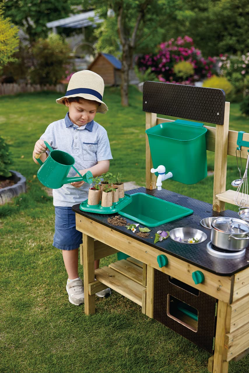Hape Outdoor Kitchen | Mud Kitchen Wooden Toy Playset with Accessories, for Children Ages 3+ Years Hape