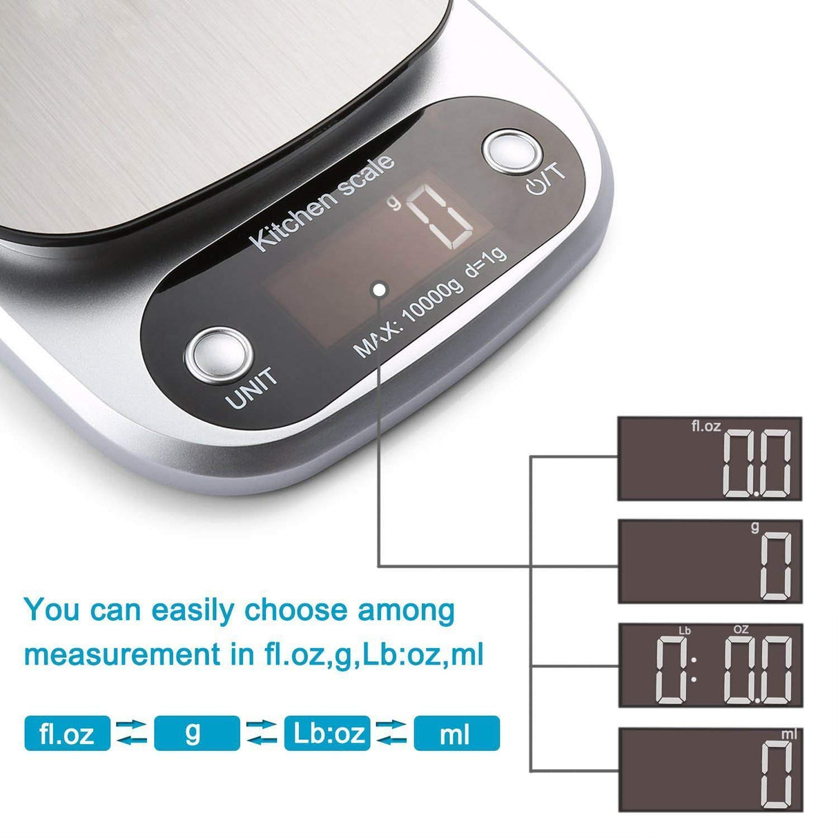 Food Scale 22lb Weight Grams, Digital Kitchen Scales and Ounces for Cooking, Baking XDFEWFJH