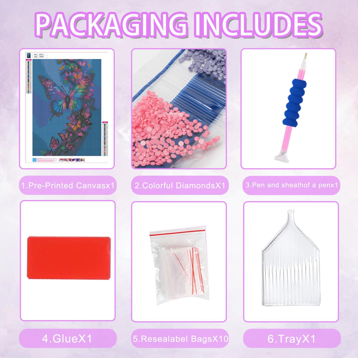 Ycydilirab Butterfly Diamond Painting for Adults-5D Diamond Painting,Butterfly DIY Gem Painting Perfect for Relaxation and Home Wall Decor 12x16inch Ycydilirab