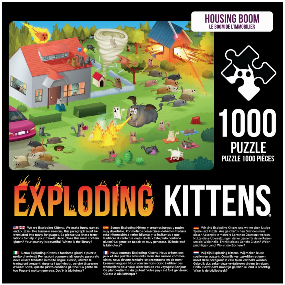 Housing Bloom Jigsaw Puzzle by Exploding Kittens - 1000 Pieces Jigsaw Puzzle for Adults, Teens, and Kids - Cat Puzzle, Funny Puzzle, Art Puzzle Exploding Kittens LLC