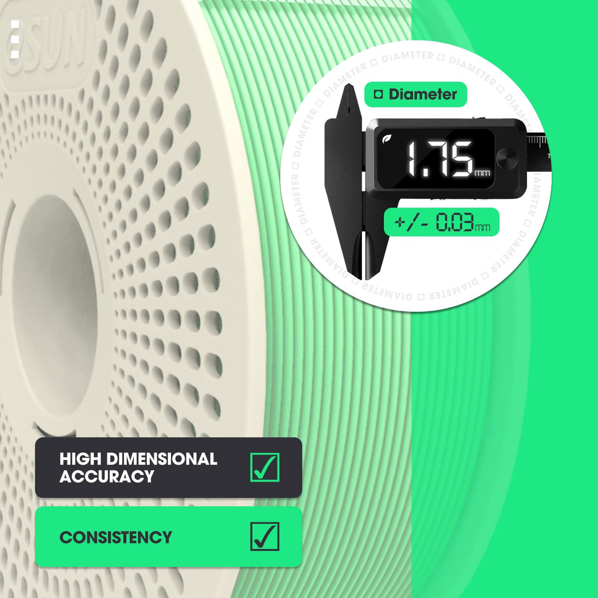 eSUN Black PLA Filament 1.75mm, 1kg Pine PLA Plus Cardboard Spool + 1kg Matte PLA Reusable Spool Set, 3D Printing Filament Fits for Most FDM 3D Printers eSUN