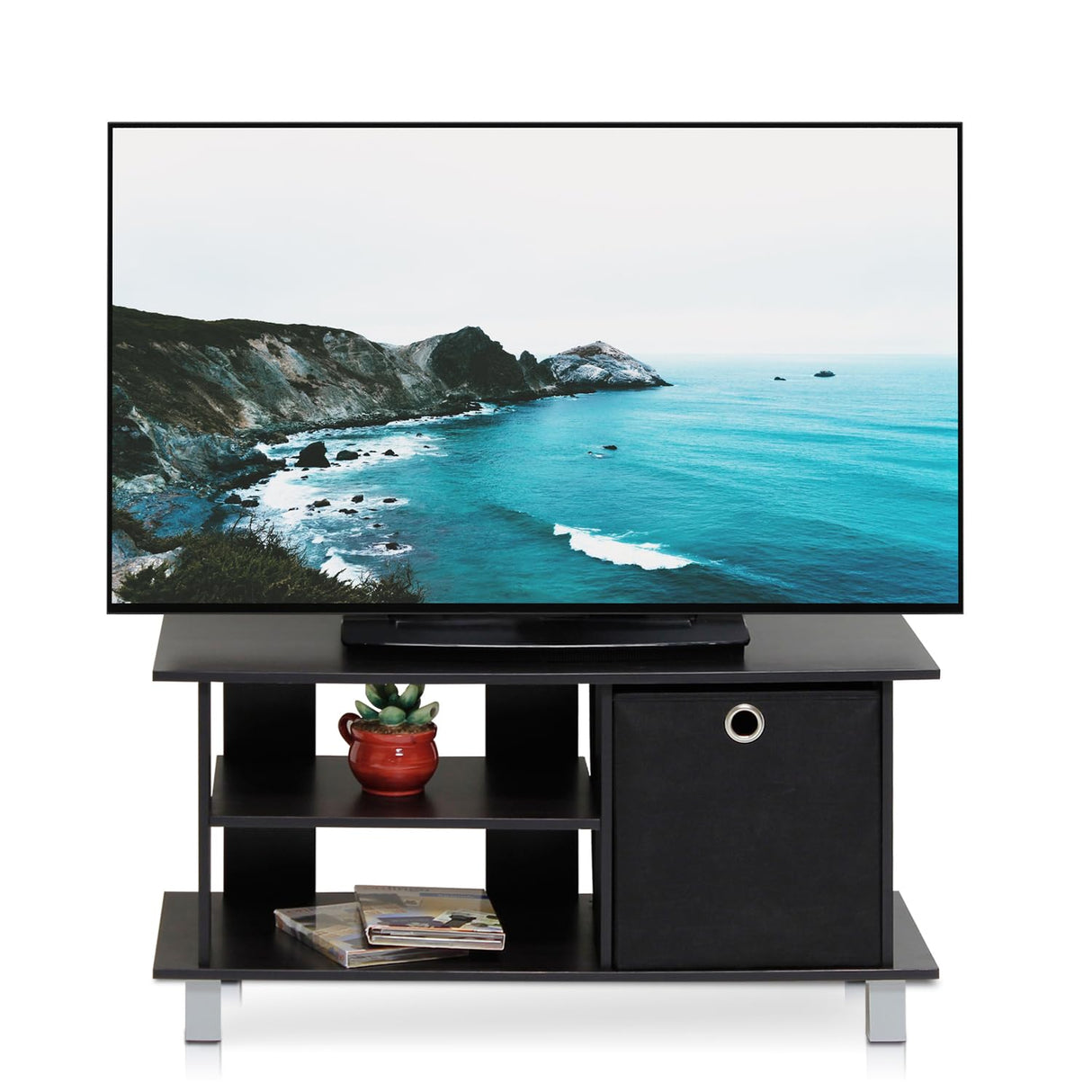 Furinno Simplistic TV Entertainment Center, Espresso/Black Furinno