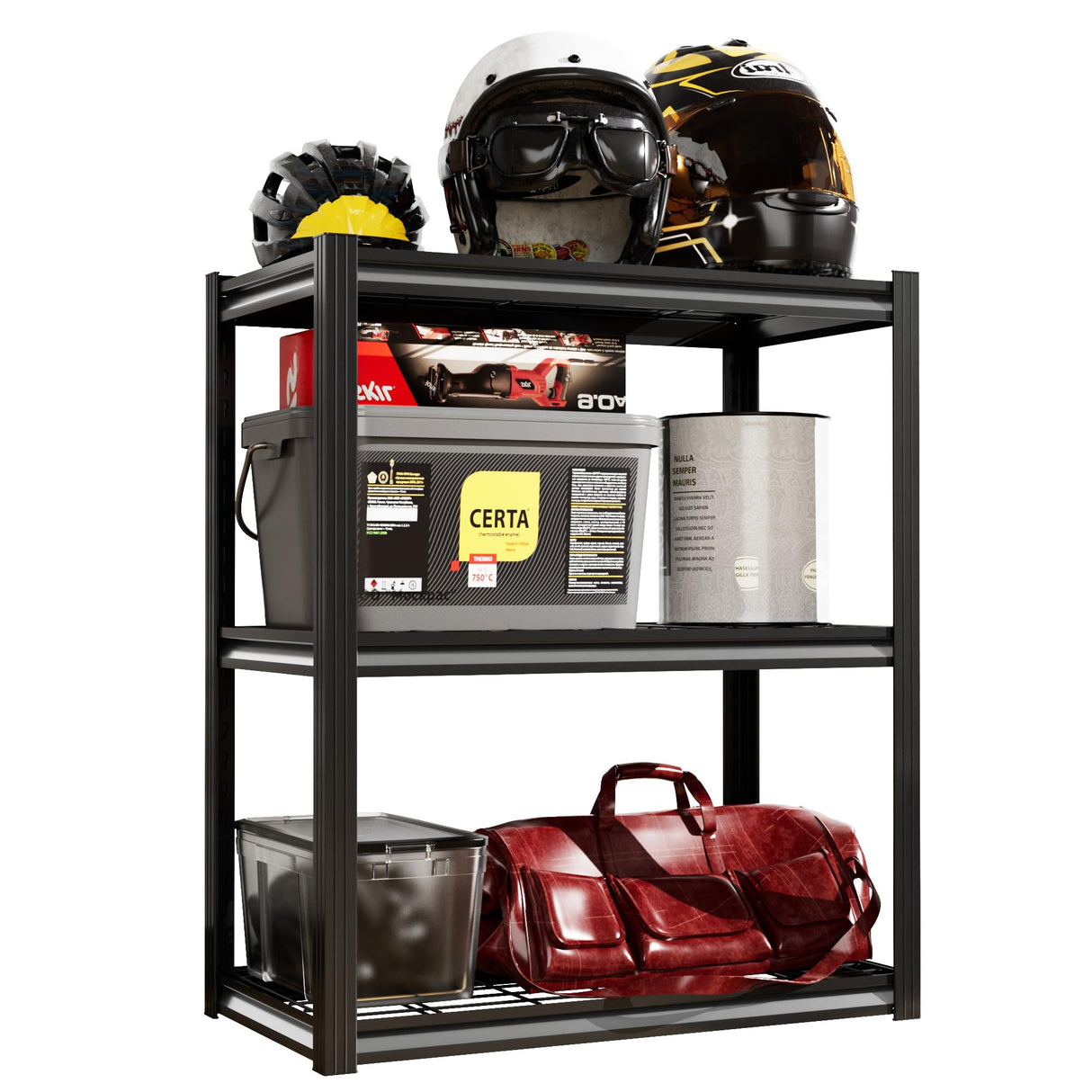 VDEVY Garage Shelving Heavy Duty 3-Tier Storage Shelves Metal Shelving 2000LBS Garage Shelves Adjustable Metal Shelf for Kitchen Warehouse Pantry Closet,24" W x 16" D x 36" H VDEVY