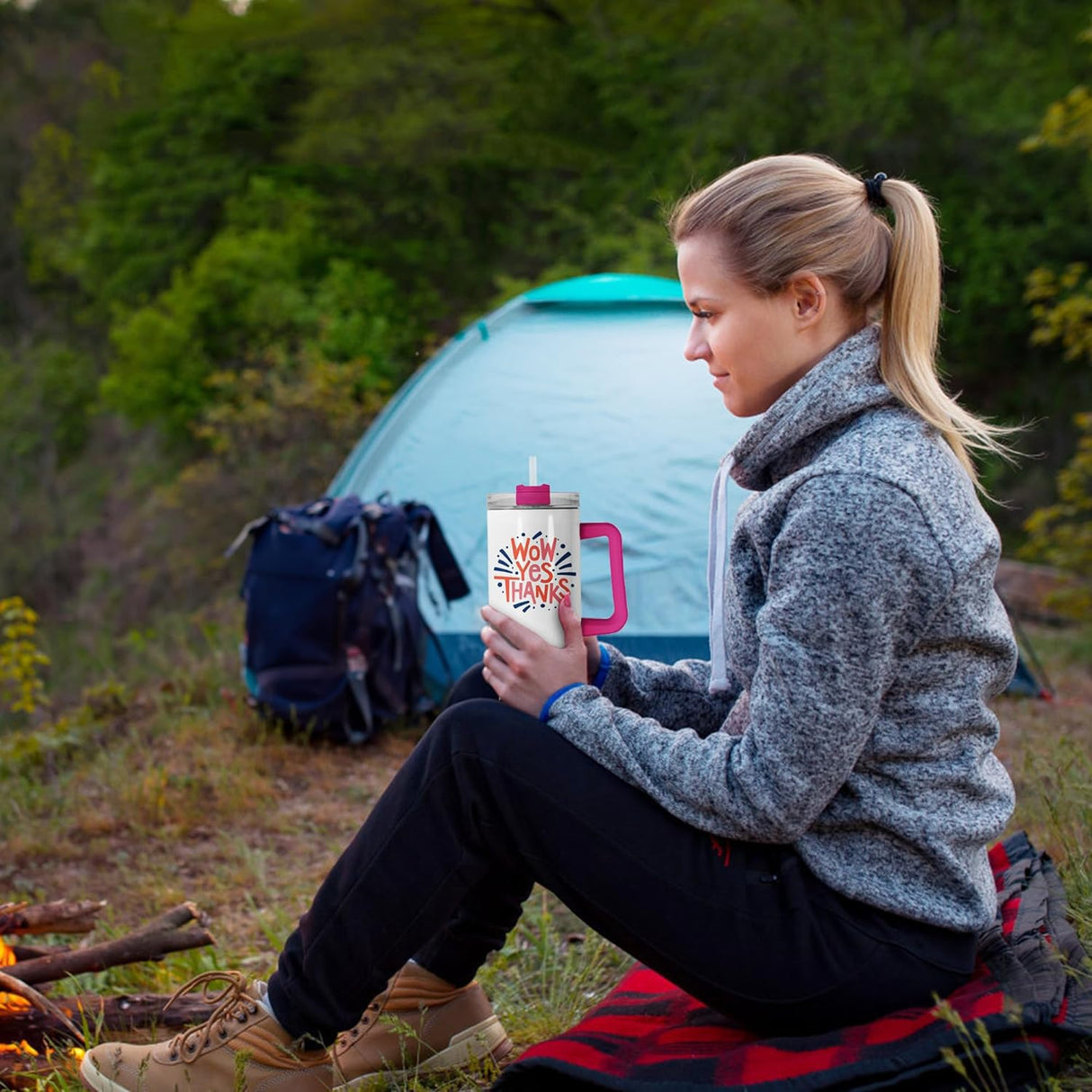 Icesip 24Pack 40oz Sublimation Tumblers with White Handle, Stainless Steel Double Wall Vacuum Insulated Travel Mugs, Sublimation Tumbler for Heat Transfer Machine Printing Icesip