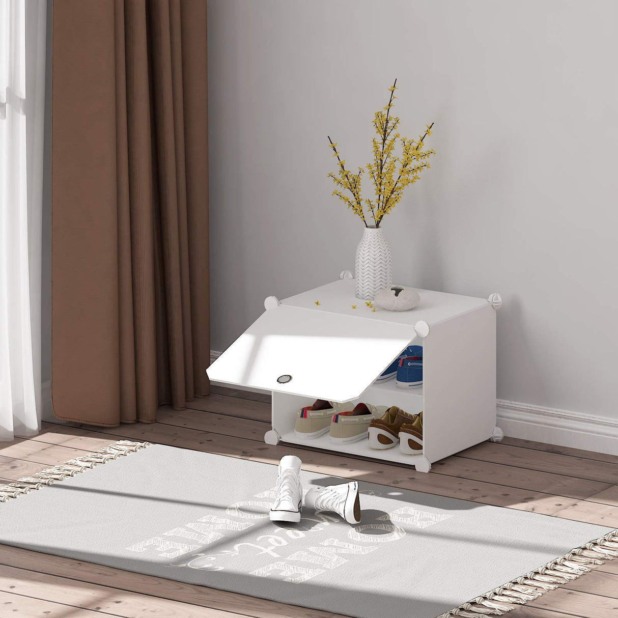 HOMIDEC Shoe Rack, 6 Tier Shoe Storage Cabinet 24 Pair Plastic Shoe Shelves Organizer for Closet Hallway Bedroom Entryway HOMIDEC