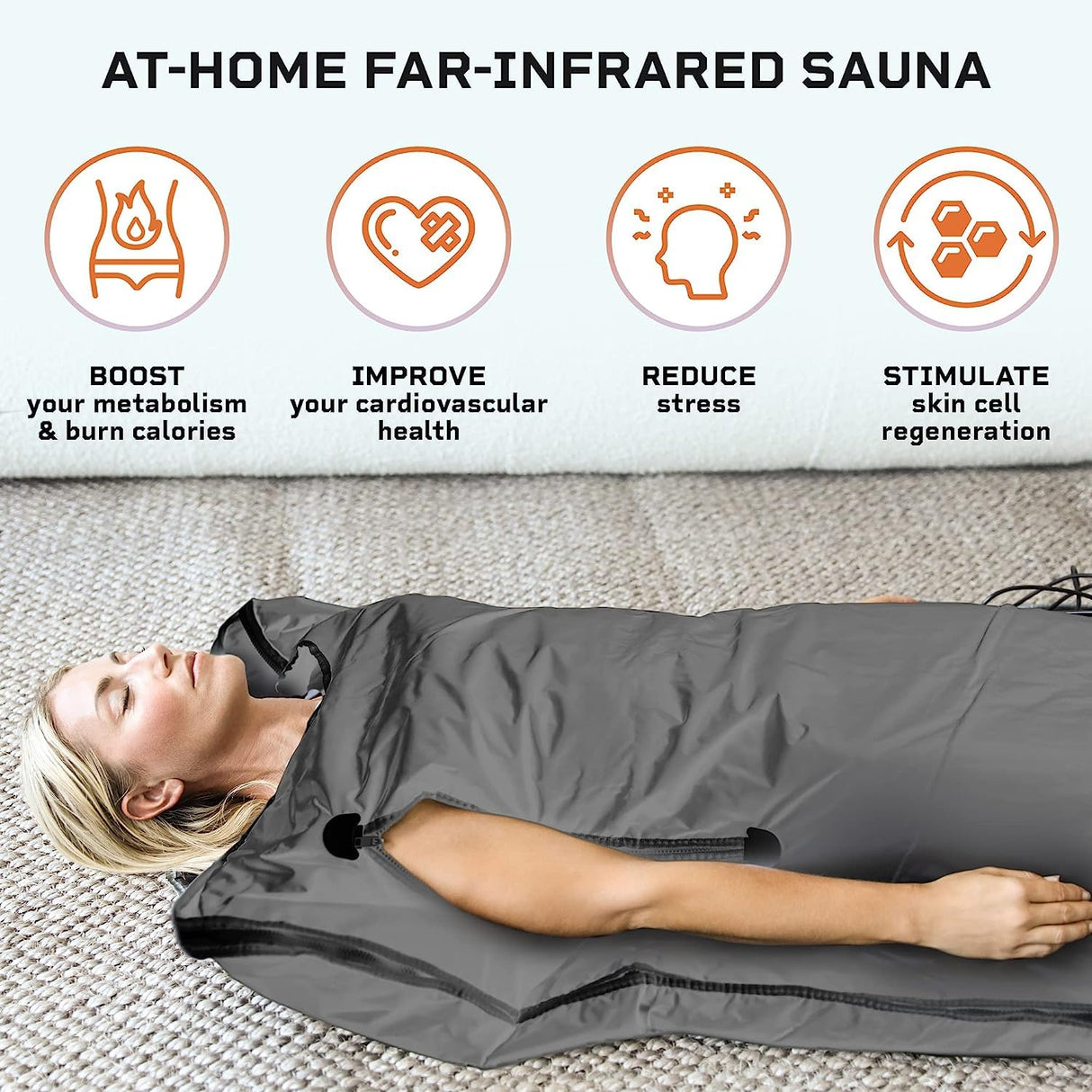 LifePro Sauna Blanket for Detoxification - Portable Far Infrared Sauna for Home Detox Calm Your Body and Mind Large Gray - Sauna for in-Home Use LifePro