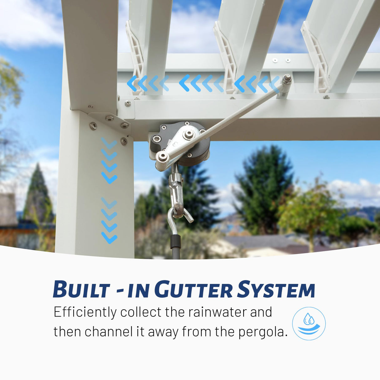 Domi Louvered Pergola 10X10FT, Aluminum Pergola with Adjustable Louvered Roof and Drainage Gutter, Outdoor Pergola Gazebo for Patio, Backyard, Deck, White domi outdoor living