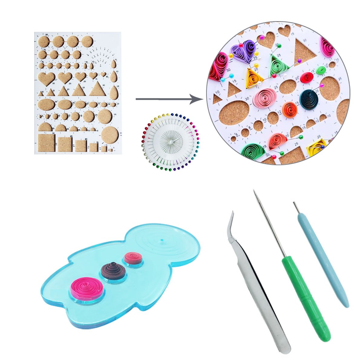 Woohome Quilling Supplies Paper Quilling Kits with 10 Quilling Tools and 34 Colors 700 Strips Quilling Paper for Craft Woohome