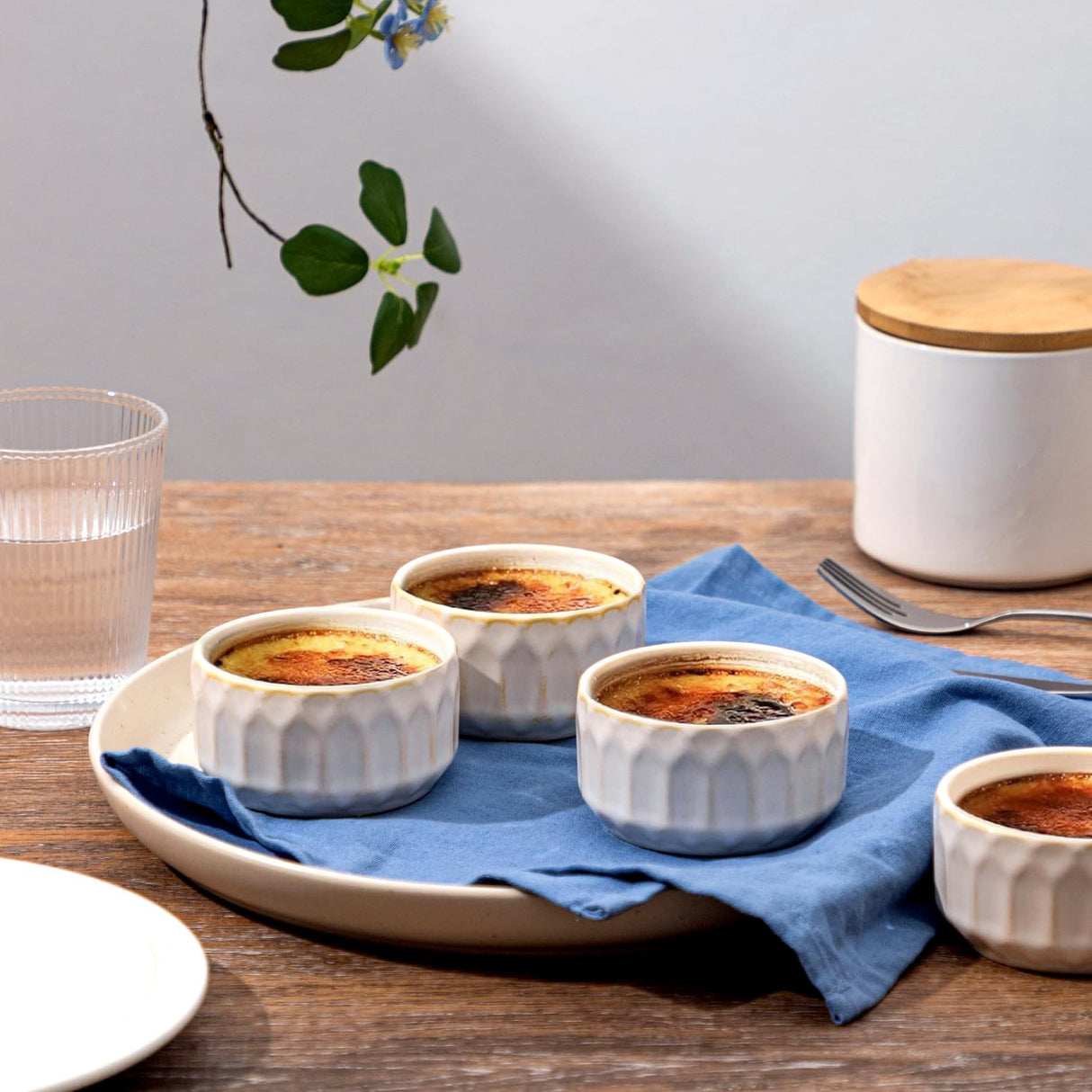 Ramekin Dish Set of 6, 4 OZ Ramekin for Creme Brulee, Lava Cake, Pudding, Souffle, Dishwasher and Oven Safe, Porcelain Ramekins for Baking Thanksgiving Christmas Gift for Women men ArteBake