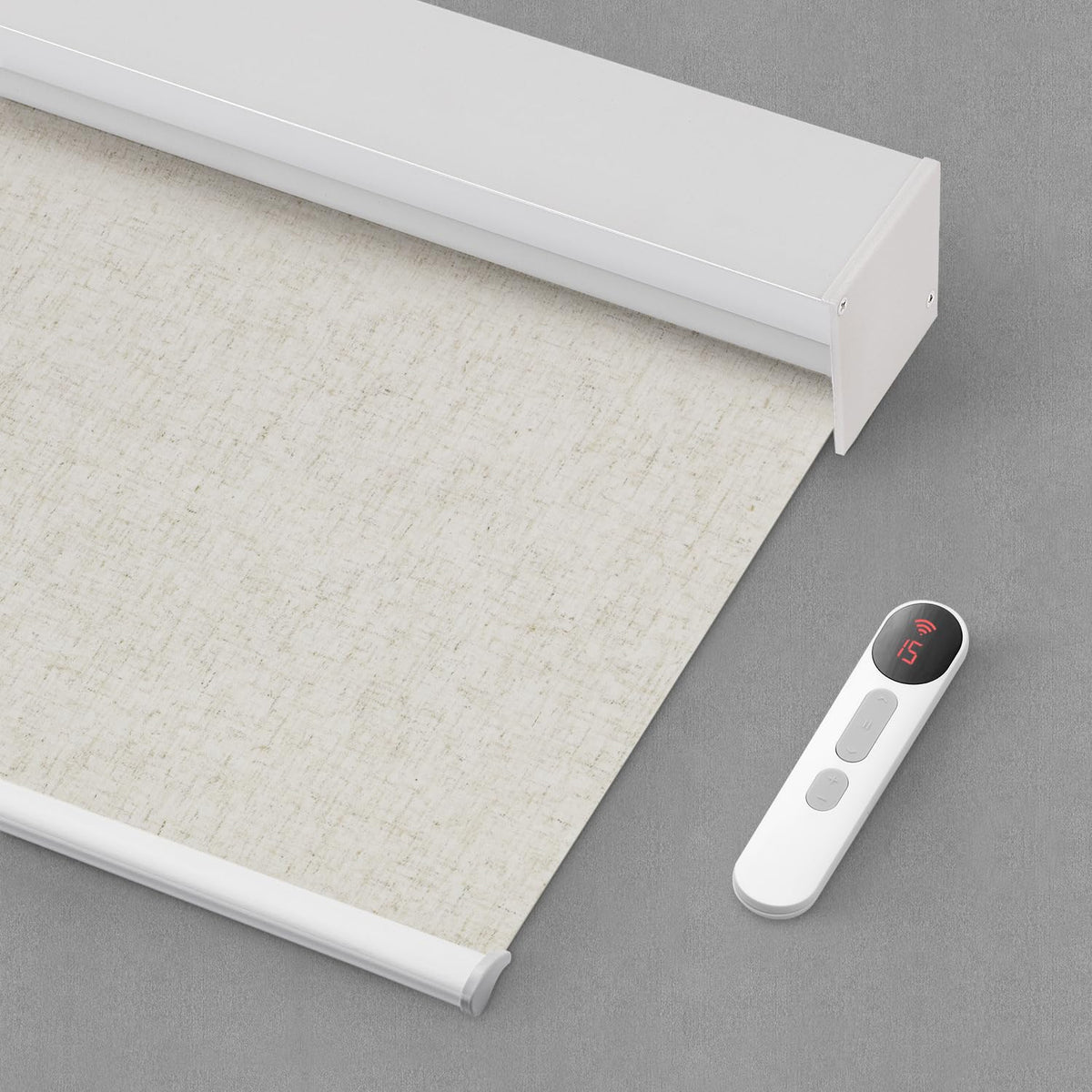 Bringnox Motorized Blinds with Remote,100% Blackout Smart Roller Blinds Compatible with Apple Homekit Google Home and Alexa Via HUB,and Customized(Linen Stone-01) Bringnox