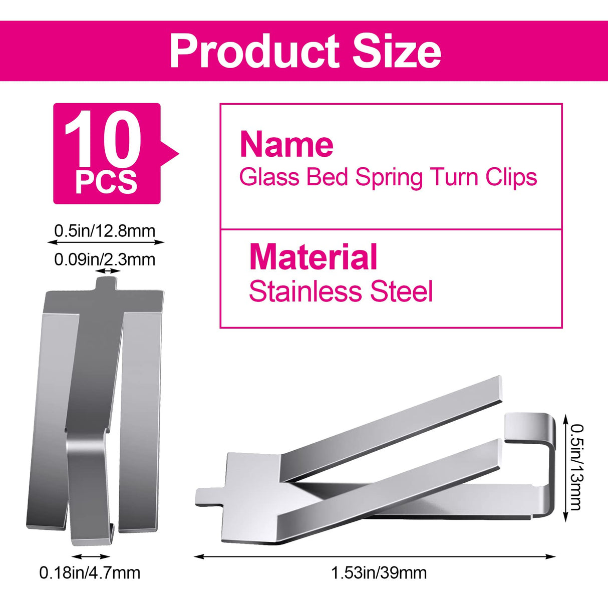 PAGOW 10pcs Glass Bed Spring Turn Clips for Ender 3 Pro, Ender 3S, Ender 5 Pro, CR-20 PRO, CR-10S Pro 3D Printer PAGOW