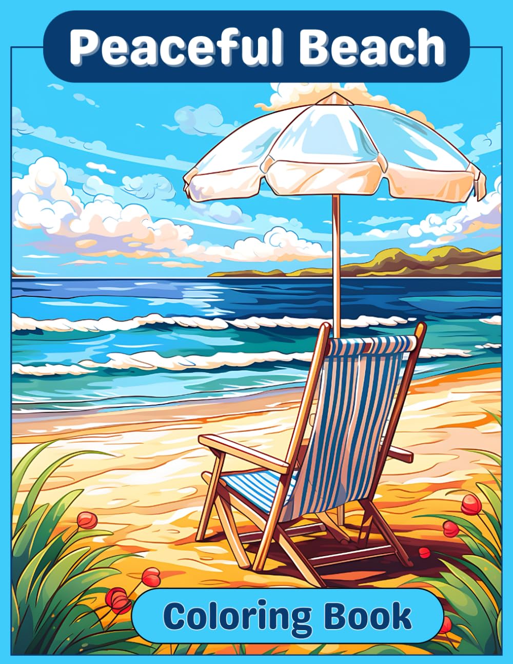 Peaceful Beach Coloring Book: Relaxing Beach Coloring Book for Adults - Beautiful Calming Beach Scenes for Stress Relief and Relaxation WoodArtSupply