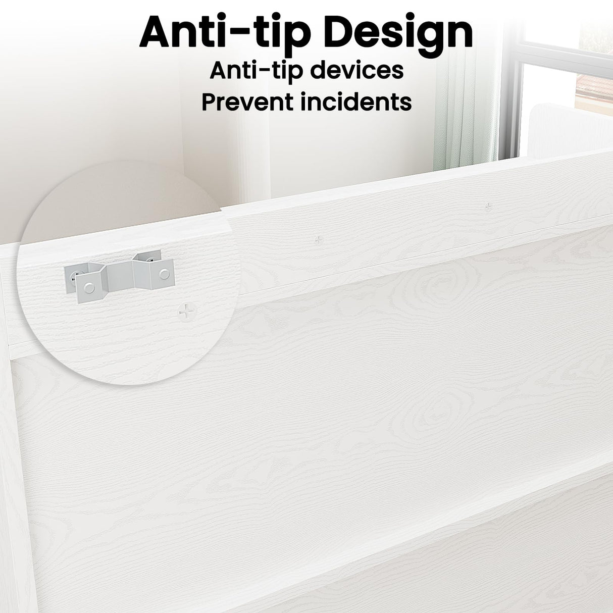 ANCTOR Multifunctional Cat Cabinet Cat Litter Box Enclosure Furniture 3-Tier Storage Play Area Tall Litter Box Furniture with Storage Easy Assembly (35.5”H, White) ANCTOR