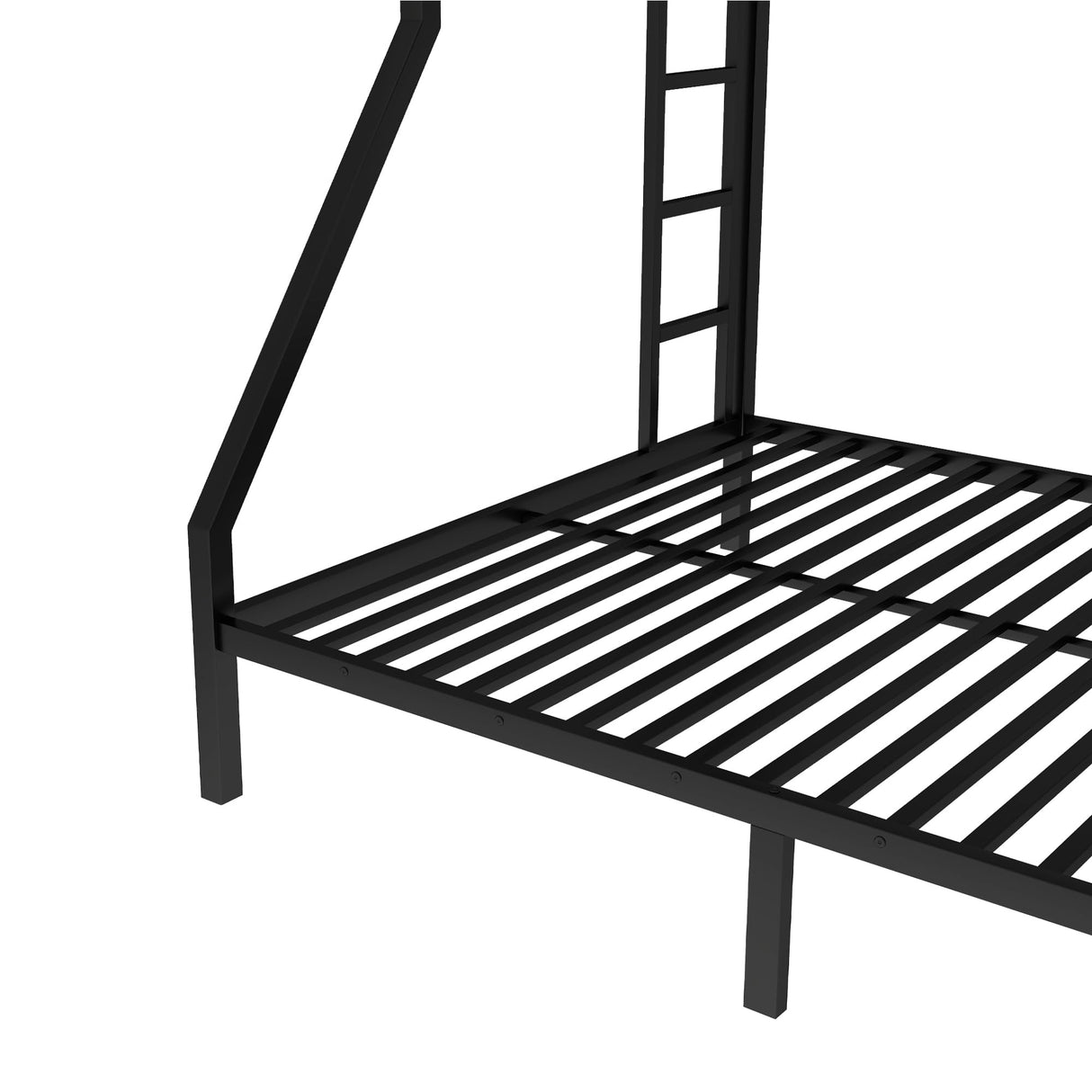 Bellemave Metal Twin XL Over Queen Bunk Bed for Adults/Kids,Heavy Duty Adults Bunk Beds with Guardrail & Ladders,Twin XL Over Queen Size Bunk Beds for Teens,Black Bellemave
