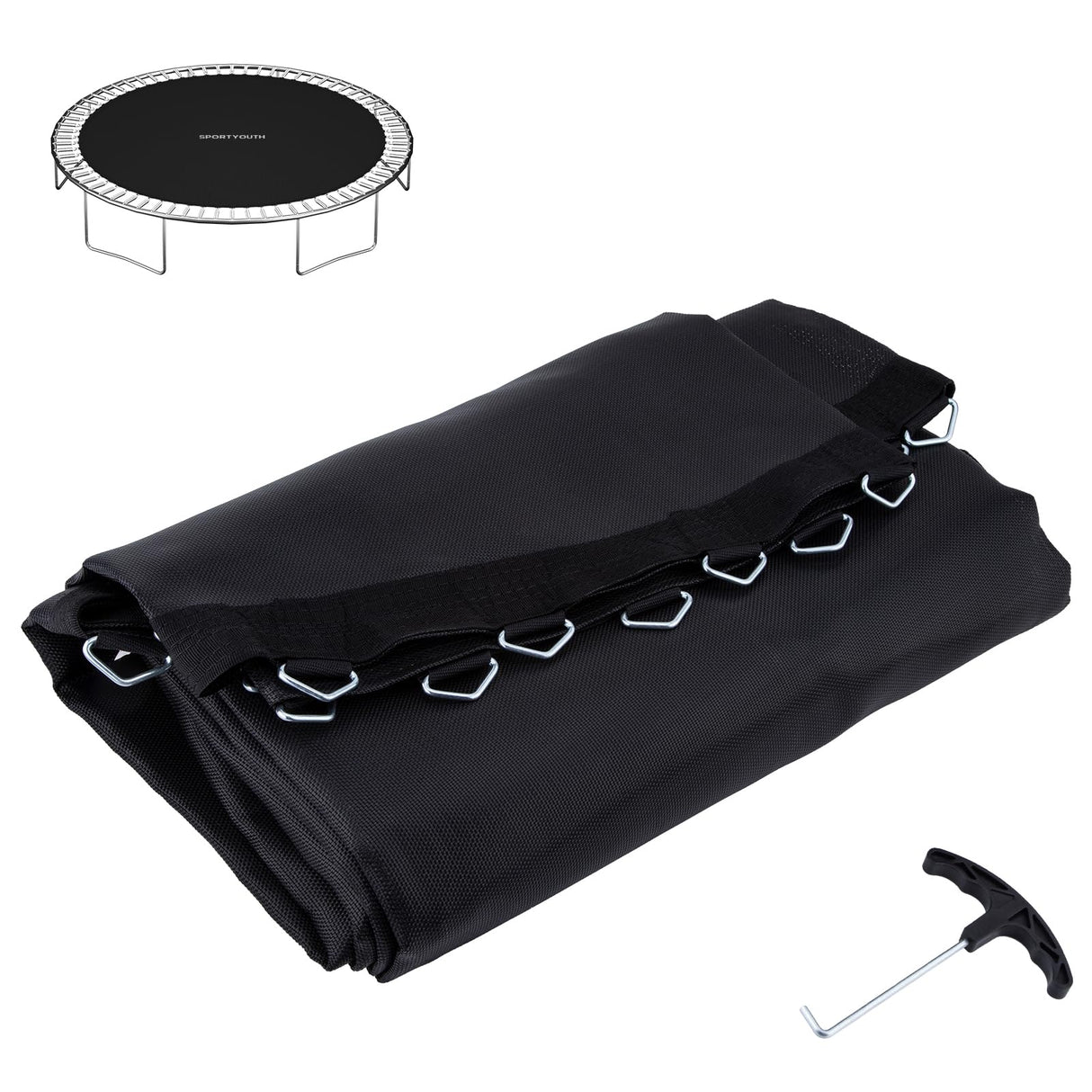 NONMON Trampoline Replacement Mat Fits 12 ft Round Trampoline Frame with 72 V-Hooks Fits 5.5 inch Trampoline Mat, UV-Resistant, with Spring Hook(Not Include Spring) NONMON