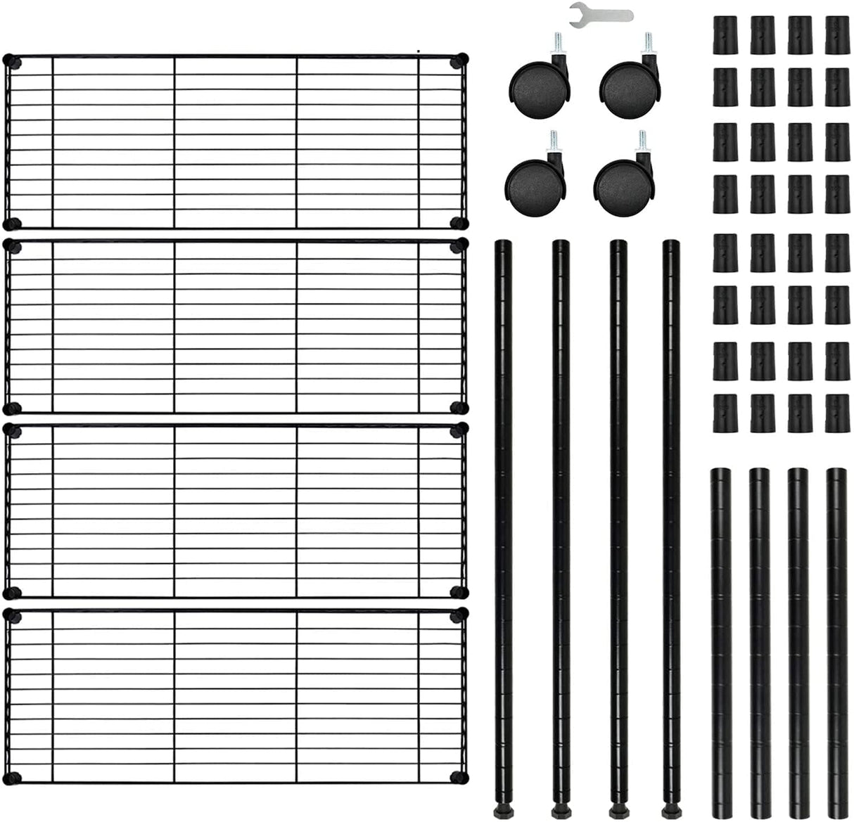 Simple Deluxe Heavy Duty 4-Tier Storage Shelving Unit, 35.83" W x 13.98" D x 55.91" H, 1000 Lbs Loading Capacity, Black Simple Deluxe