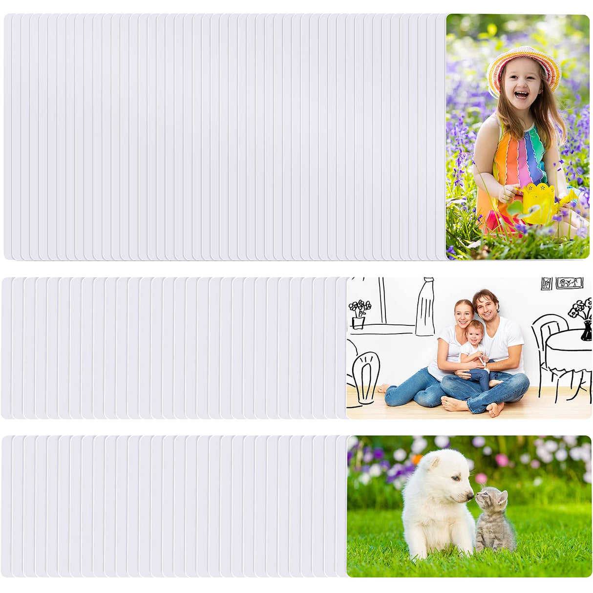 50 Pcs Sublimation Metal Business Cards Bulk Aluminum Blanks Name Card, 0.22 mm Thick 3.4 x 2.1 x 0.01 Inch Blanks Name Card Printing Business Name Card for Custom Engrave Color Print Zonon