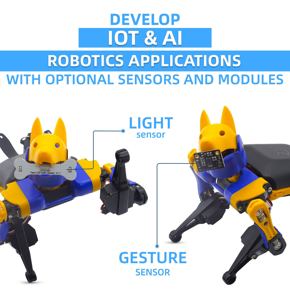 Bittle Robot Dog Kit(Construction) | Coding Smart Robot Pet, Quadruped Robot Kit for STEM & Robotics Education | Programmable Open Source, App Control IoT Robot for Engineers, Geeks, & Students Petoi