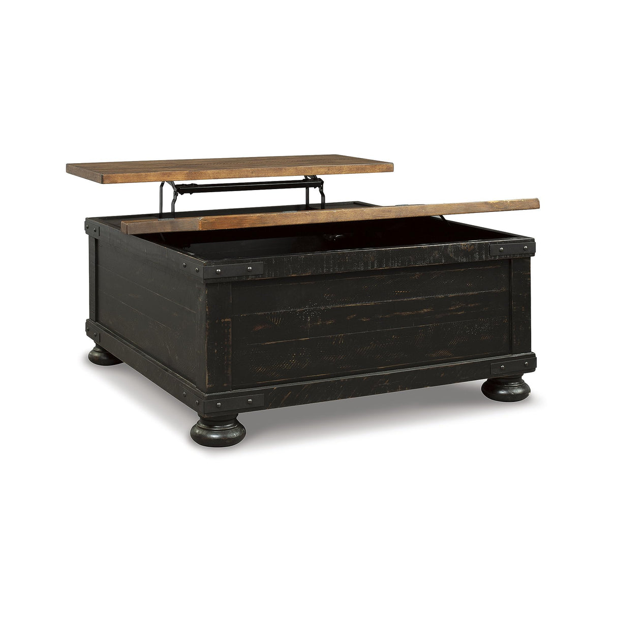 Signature Design by Ashley Valebeck Farmhouse Lift Top Coffee Table with Storage, Distressed Brown & Black Finish Signature Design by Ashley