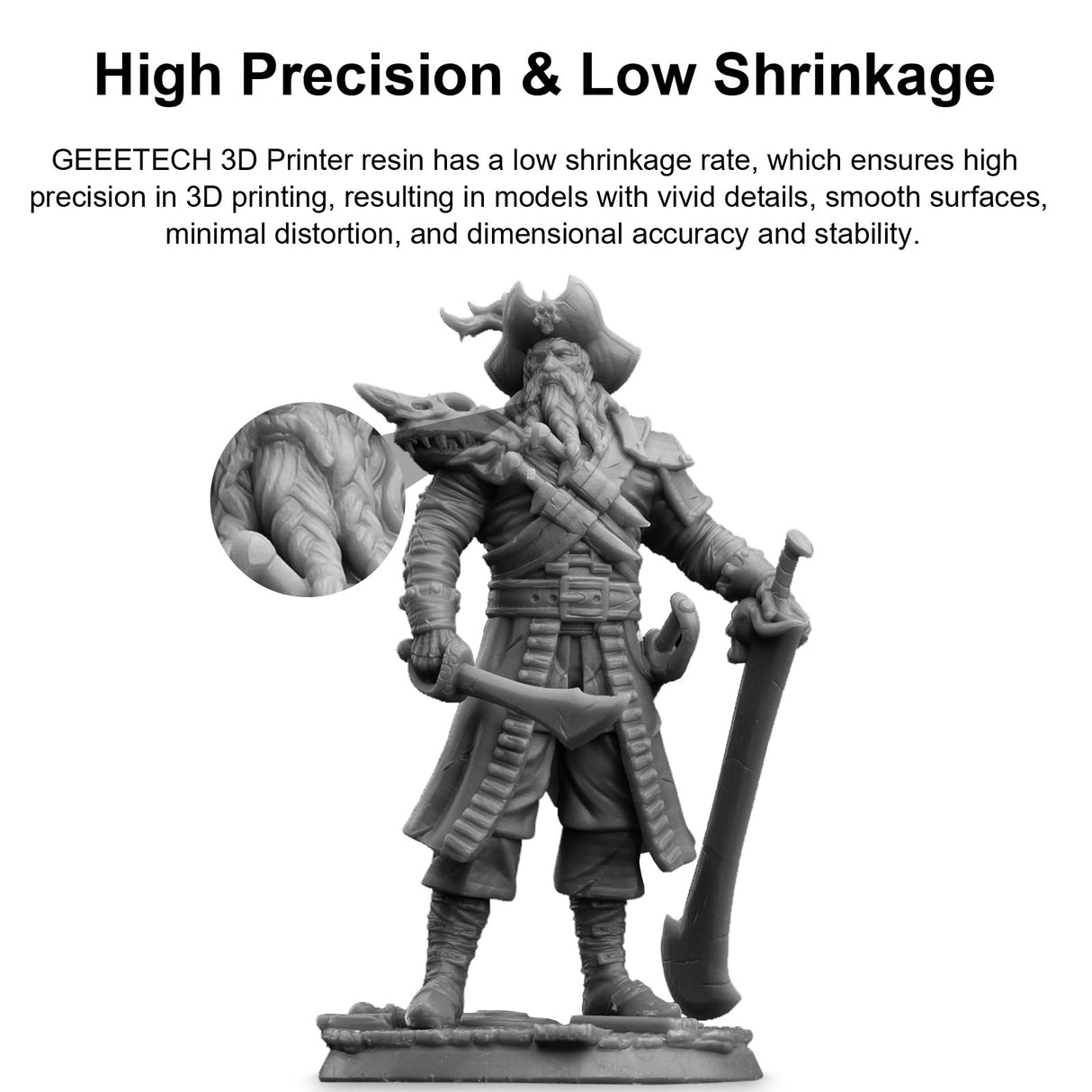 GEEETECH Upgraded 3D Printer Resin, 405nm Fast UV-Curing 1kg Standard Resin, Photopolymer 3D Printing Resin for DLP LCD 3D Printing (Blue, 1kg) Geeetech