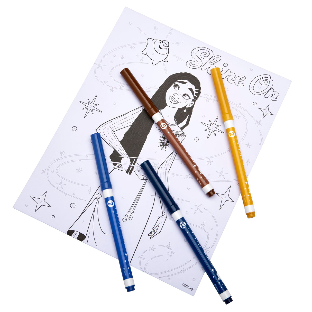 Disney Wish! Color by Number with Markers, Creative Art Activity Set, Ages 4 and Up Cra-Z-Art