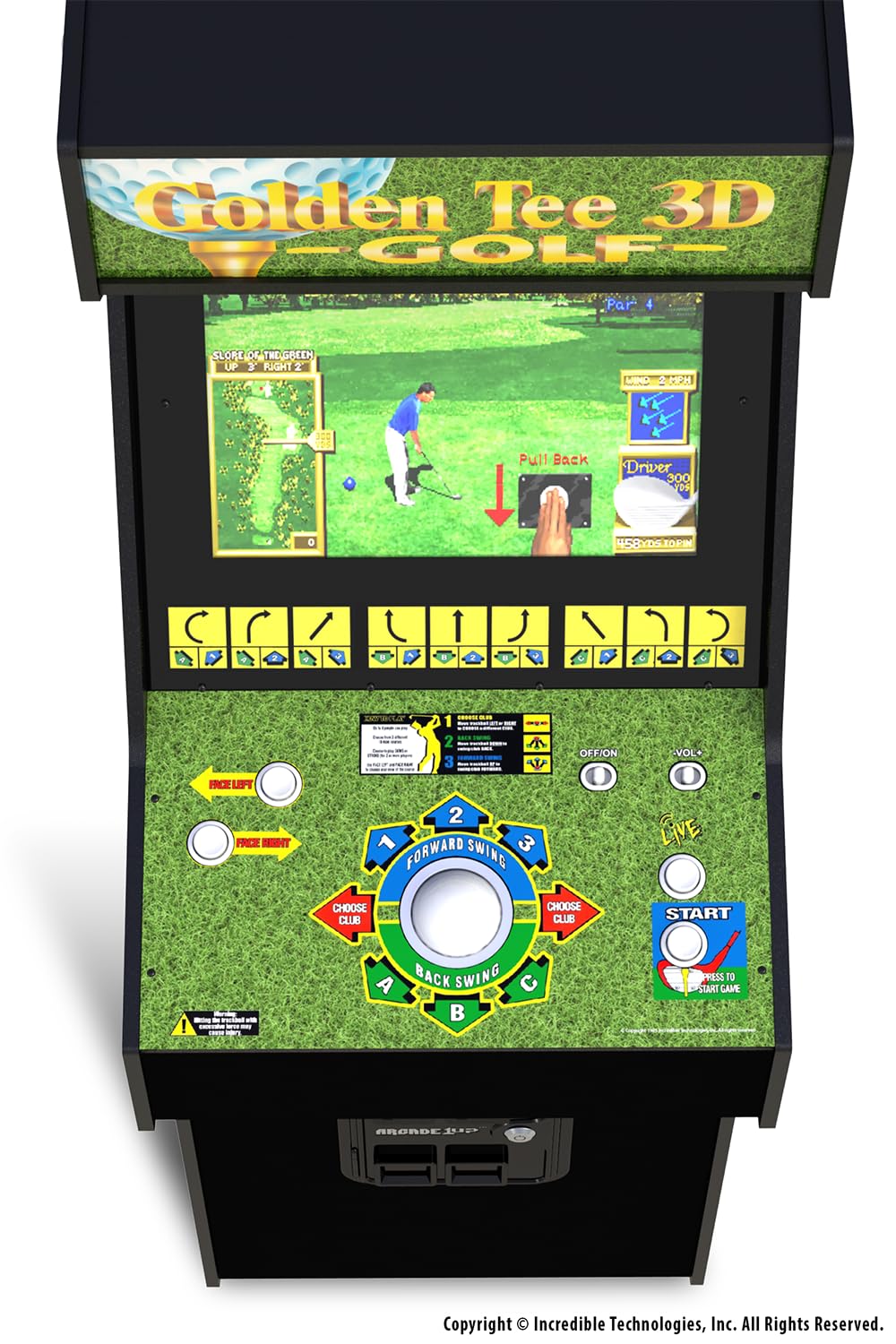 ARCADE1UP Golden Tee 3D Deluxe Arcade Machine, Built for Your Home, Over 5-Foot-Tall Cabinet with 8 Classic Games ARCADE1UP