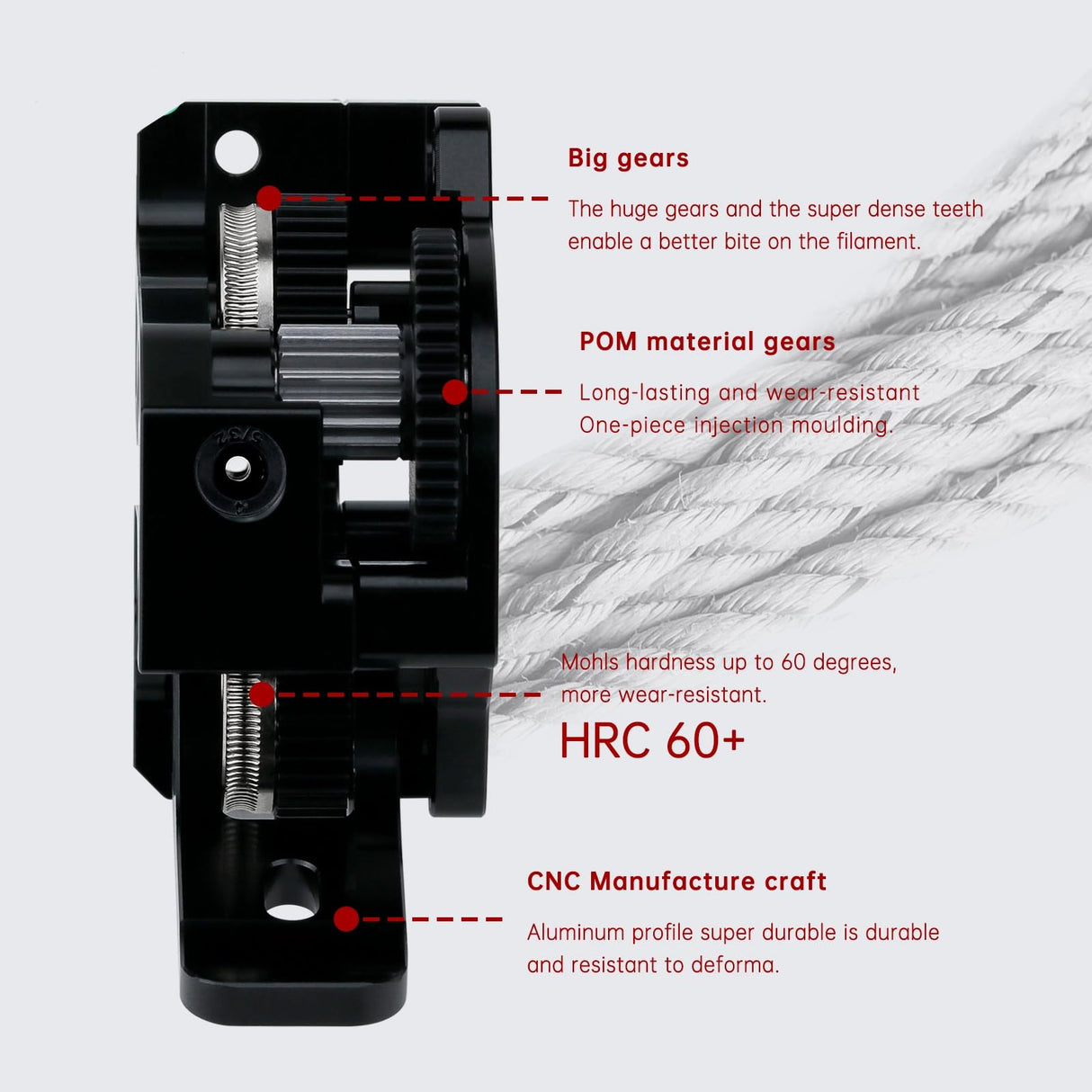HOCENWAY Upgraded Super Light Large Gear HGX-LITE Extruder Hardened Steel Reduction Gear Compatible with Voron, Ender 5 Series, Ender 3 V2 /pro CR10 CR10S and Other DIY 3D Printer HOCENWAY