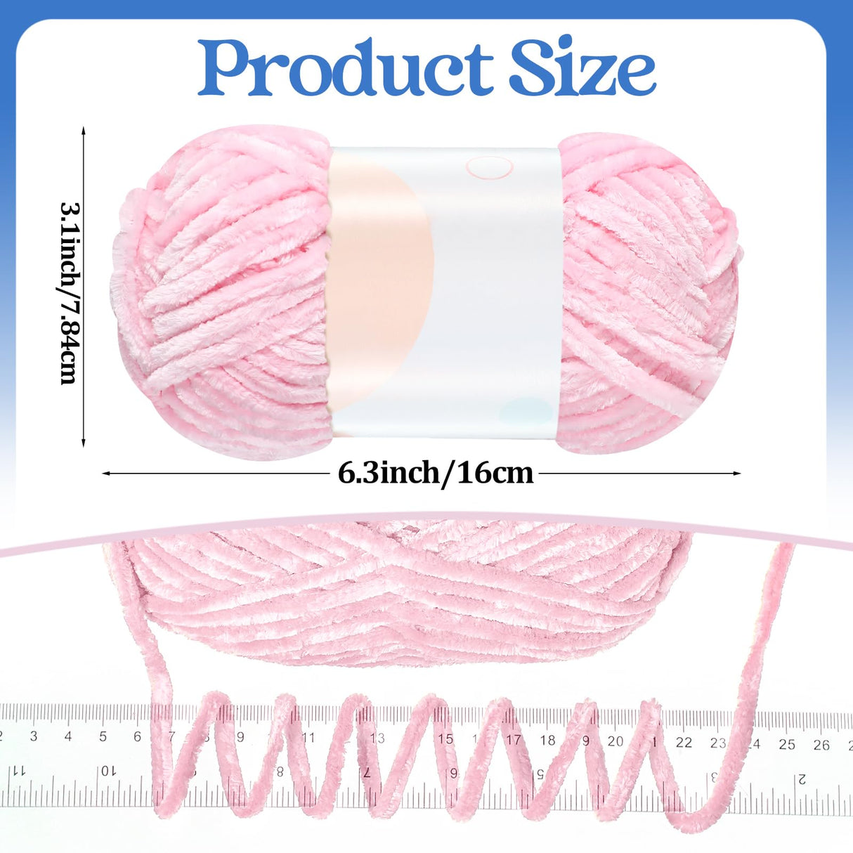 Xinnun 12 Skeins 1116 Yards Chenille Velvet Soft Thick Plush Yarn Bulk for Crocheting Knitting Baby Blanket DIY Weaving Craft, 6mm, 3.5 Oz/Skein(Fresh Color) Xinnun