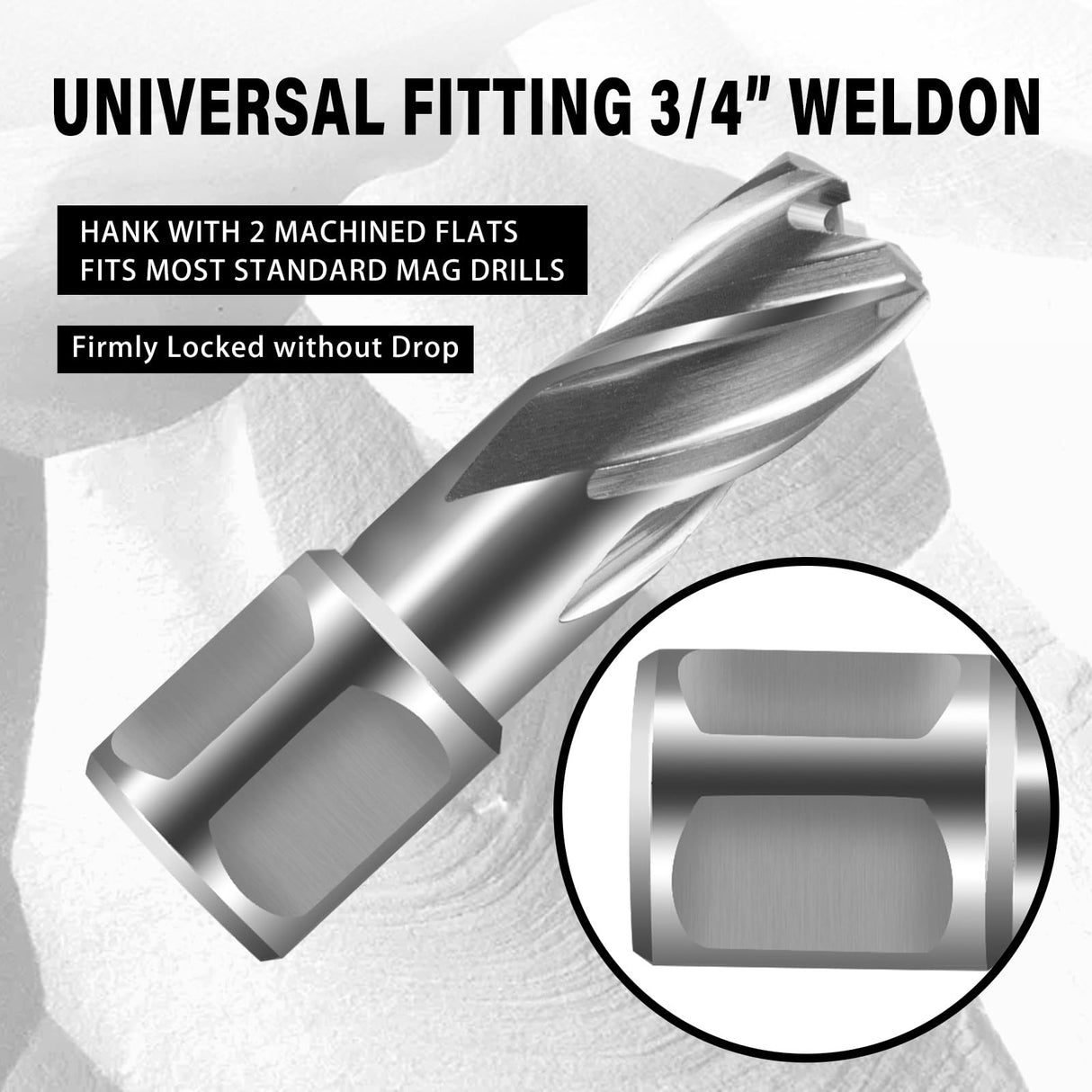 SALI 2 pcs Annular Cutter Diameter 1-1/4 Inch with Weldon Shank 3/4" (with 2 Flats) Cutting Depth 2" Mag Drill Bit for Magnetic Drill Press HSS Fully Ground Drill with One 1/4"*4" Pilot Pin SALI