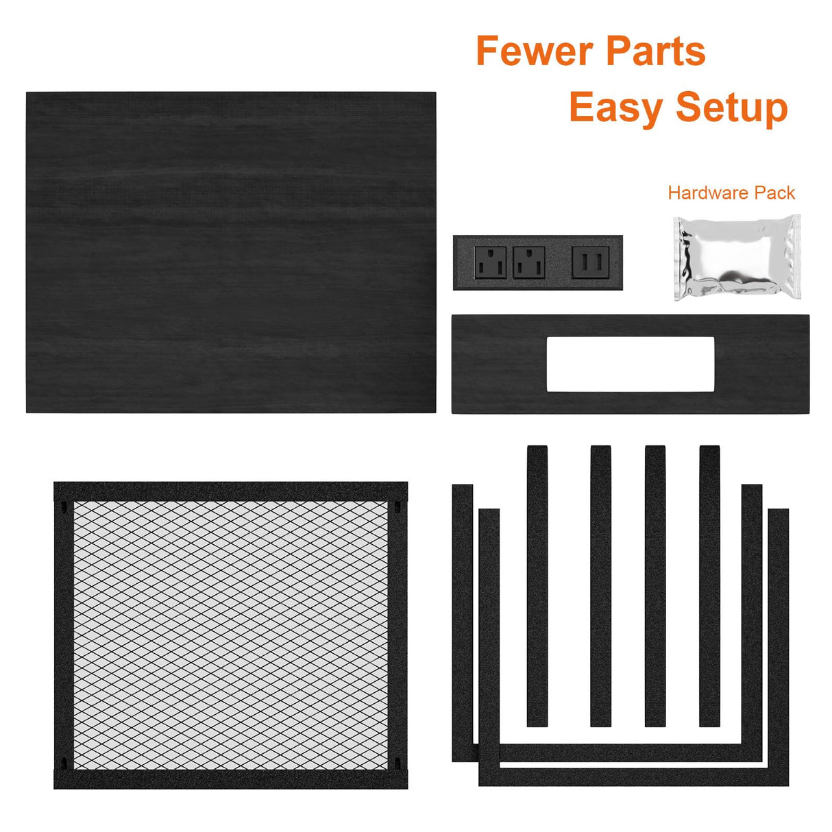 Fixwal Nightstands Set of 2 with Charging Station, End Tables with U-S-B Ports and Power Outlets, Narrow Bedside Table Set of 2 for Living Room, Farmhouse, Sofa Couch (Black) Fixwal