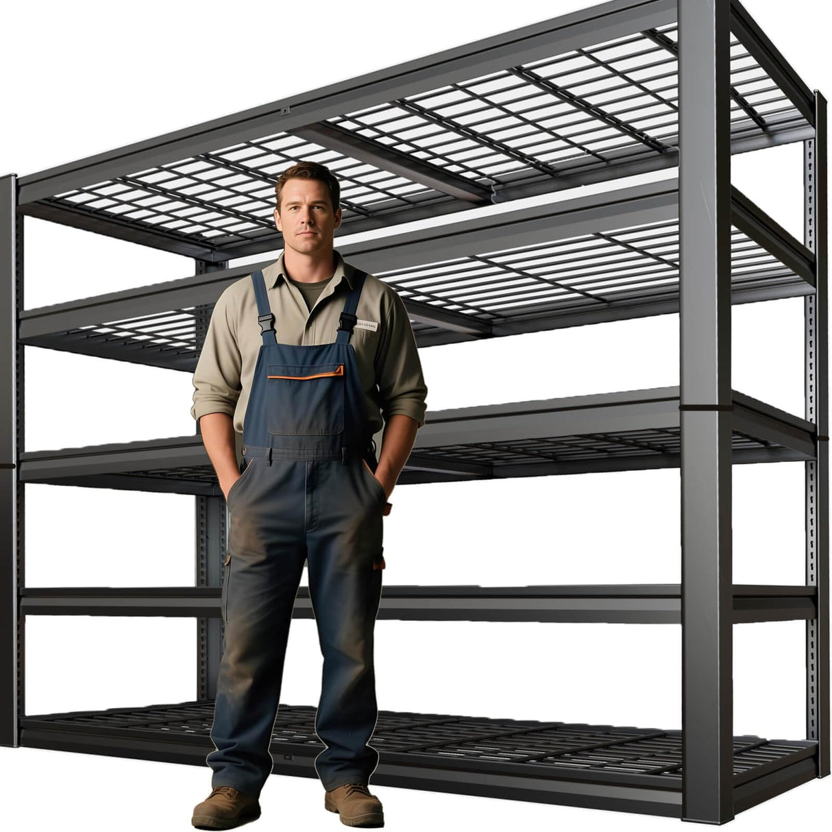 SKZNSA 68" Wide Heavy Duty Garage Shelving Units, 5-Tier Deep Storage Shelves,Black Metal Garage Shelves,Steel Shelf,Large Storage Rack,Industrial Shelving for Shop, 68" W x 20" D x 84" H SKZNSA