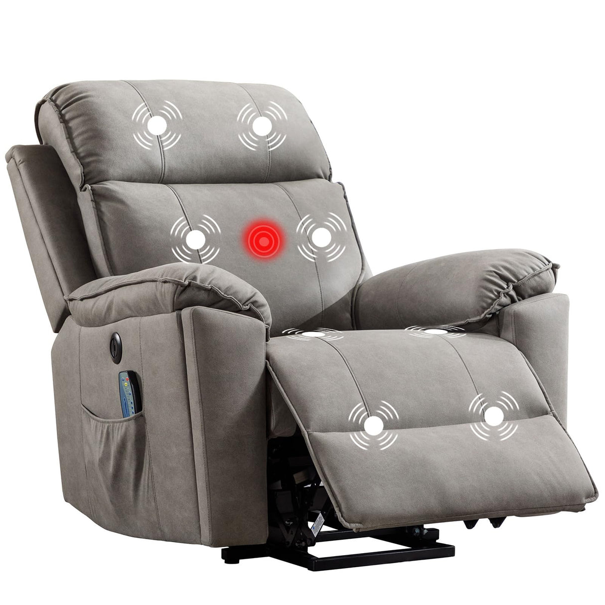 Phoenix Home Power Lift Chair with Massage and Heat for Elderly Recliner, Green Grey Phoenix Home