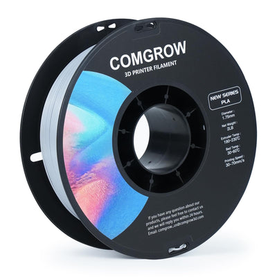 Comgrow PLA 3D Printer Filament, Durable and Stronger 3D Printer PLA Filament 1.75mm Fit Most 3D Printers, Dimensional Accuracy +/- 0.02 mm, 2LBS Spool PLA Grey