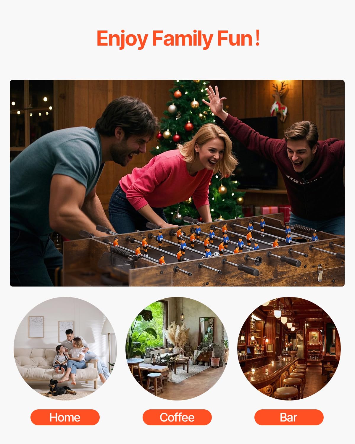 VEVOR 3-in-1 Combo Game Table Set, 54" Air Hockey Table, Multi Combination Table with Air Hockey, Ping Pong, Foosball, Pushers & Pucks, Air Powered Arcade Hockey Table for Family Game Room Office VEVOR