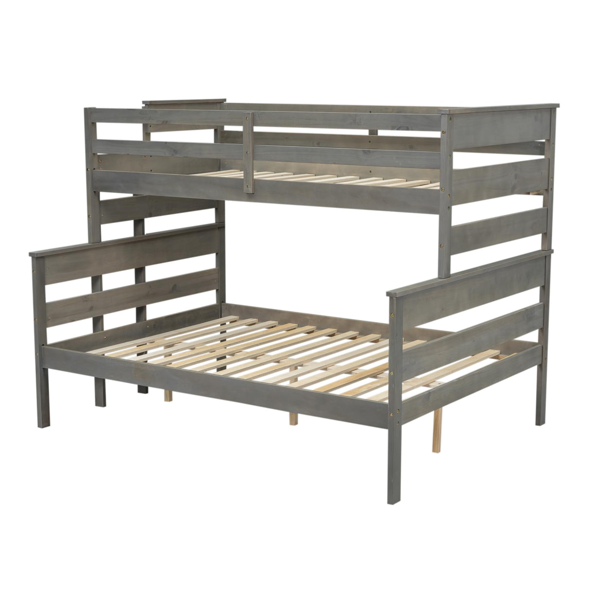 Harper & Bright Designs Twin XL Over Queen Bunk Bed with Ladder in Grey - Stylish and Sturdy Wood Frame Harper & Bright Designs