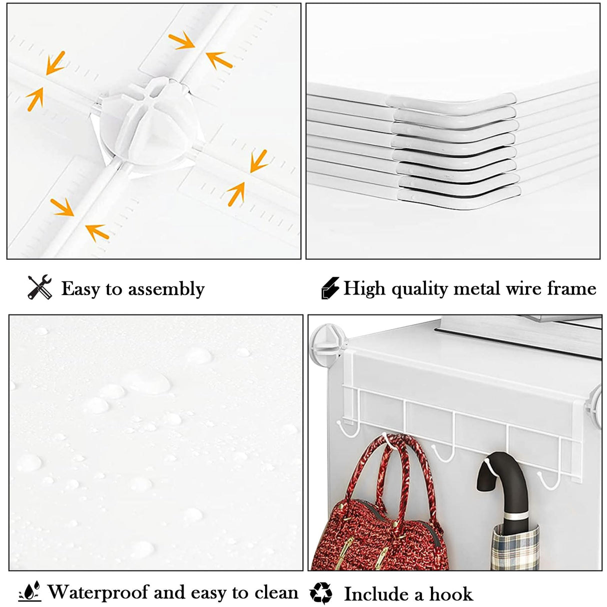 AWTATOS Closet Organizer 8 Cube Storage Shelves Closet Clothes Organizers and Storage Stackable Cubby Shelving for Closet Bedroom Living Room Office White AWTATOS
