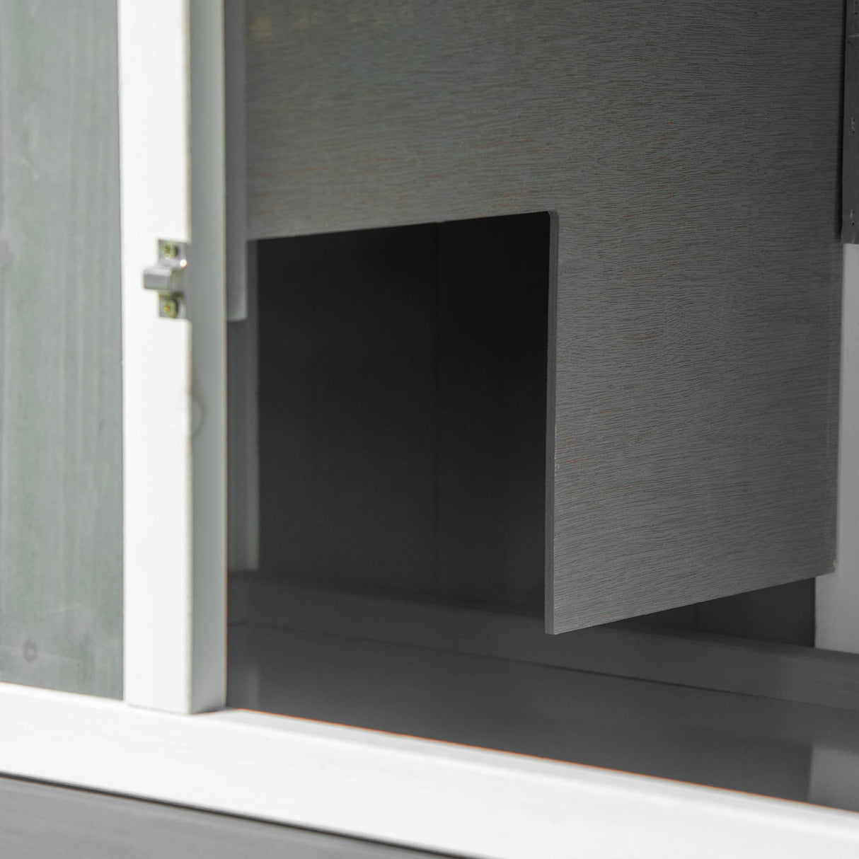 PawHut 69" Rabbit Hutch, Wooden Bunny Hutch, Guinea Pig Cage, Small Animal Enclosure with Run Area, Removable Tray, Asphalt Roof, Lockable Doors and Ramp, White PawHut