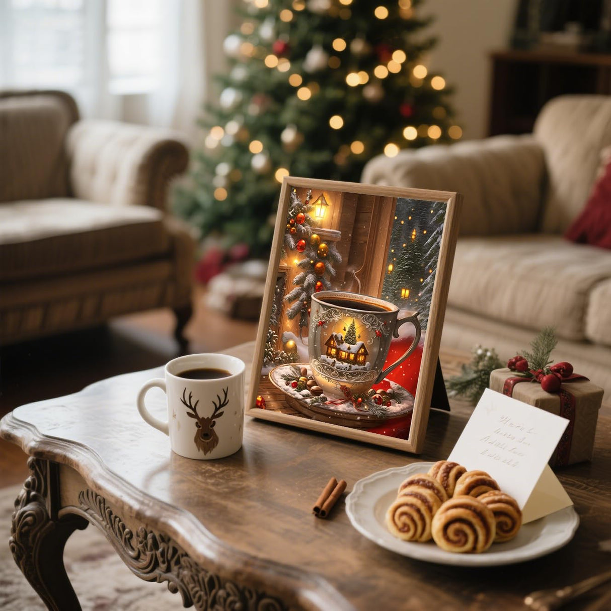 Christmas Coffee 5D Diamond Painting Kits for Adults,Mug Diamond Art Kits for Adults Beginner,DIY Full Round Drill Diamonds Dots Gem Art Kit for Adult,Home Wall Decor 12 x 16Inch Clendo