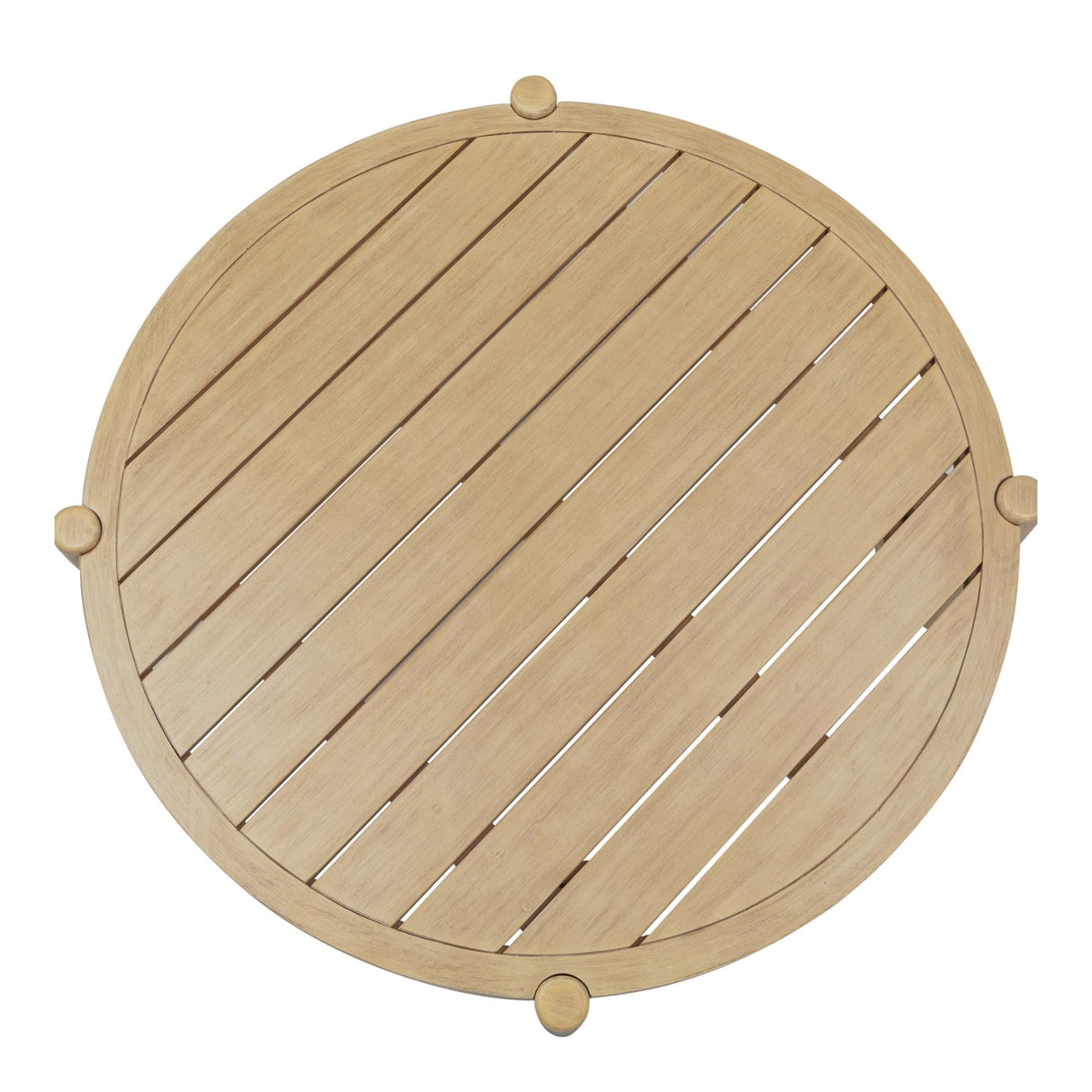Nathan James Bora Round Outdoor Coffee Table, Farmhouse Wood Coffee Table for Patio or Porch, Solid Acacia Wood Nathan James